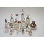 Silver topped scent bottles