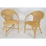 Two wicker armchairs