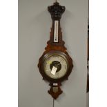 Burr walnut wheel barometer