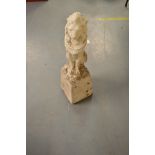 White painted lion sculpture