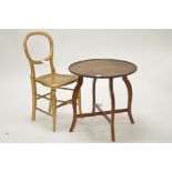 Teak occasional table and gold painted chair