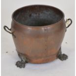 Early 20th Century copper log bucket