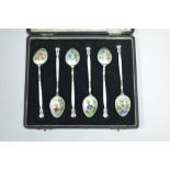 A cased set of silver coffee spoons