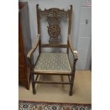 Victorian oak side chair
