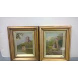 J Sharkey - oil paintings - pair