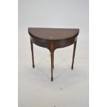 20th Century demi-lune card table