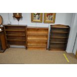 Group of three open bookcases