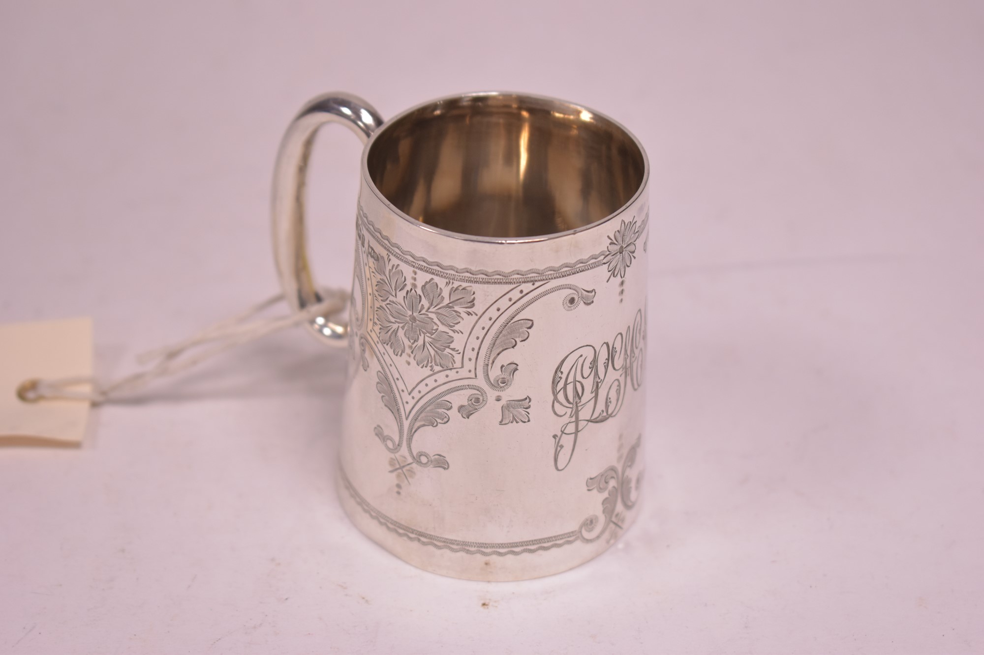 Silver christening mug