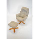 Relaxatease chair and footstool