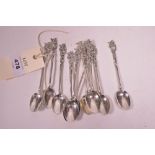Eleven silver teaspoons