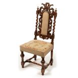 Victorian carved oak chair