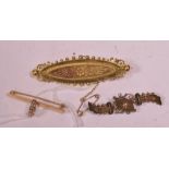 Three Victorian gold brooches