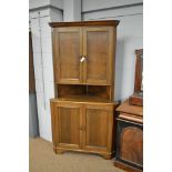 Oak corner cabinet