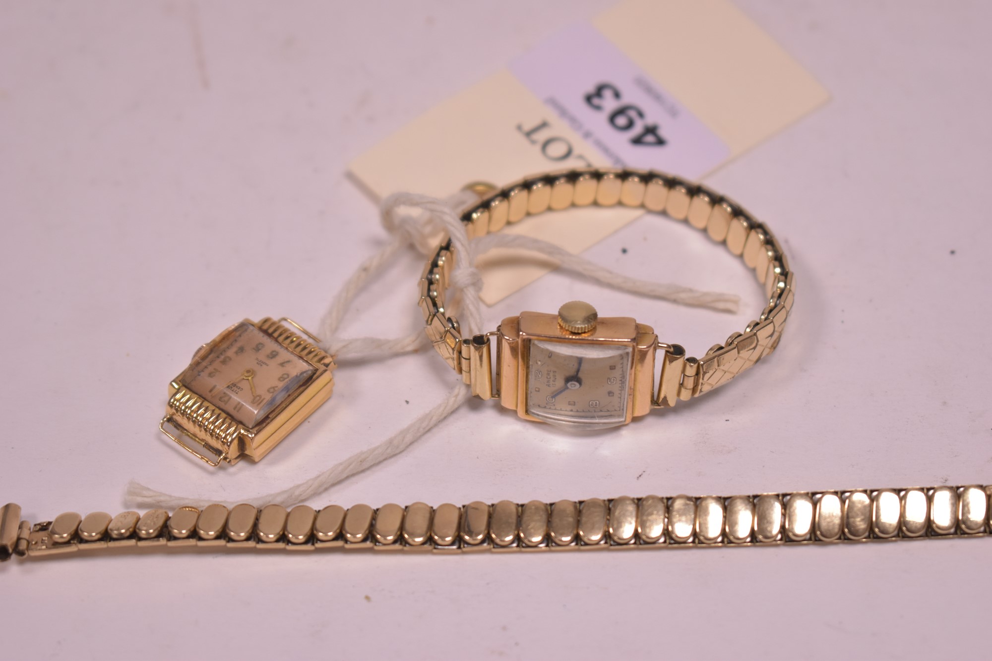 Two gold cased cocktail watches