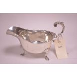 A silver sauce boat