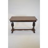 oak occasional table / 17th Century style oak refectory table