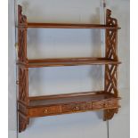Georgian style wall shelves with carved and pierced decoration