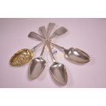 Four silver tablespoons