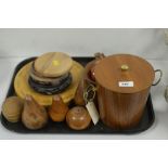 1960s teak ice bucket and other wooden items