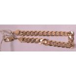 Gold curb link bracelet,