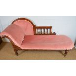 An Edwardian chaise longue.