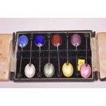 Silver and enamel coffee spoons