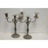 Silver plate candelabra