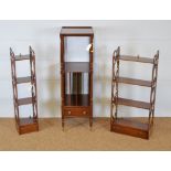 Two Georgian style mahogany wall racks and a whatnot