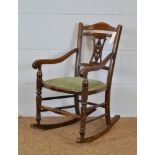 Early 20th Century mahogany child's rocking chair