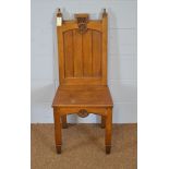 Victorian style oak gothic hall chair