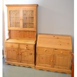 Modern pine bureau and a modern pine dresser.