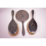 Silver and tortoiseshell dressing table items