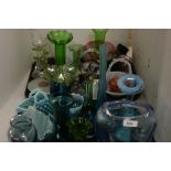 Coloured handblown and pressed glassware