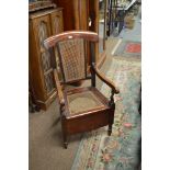 19th Century mahogany commode chair