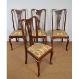 Four mahogany dining chairs in an early 18th Century style