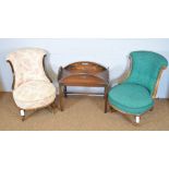 Pair of Victorian nursing chairs / Butlers tray on stand