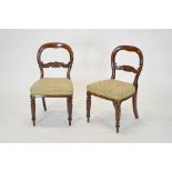 Balloon back dining chairs / 20th Century demi-lune card table