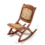 early 20th Century walnut framed folding rocking chair