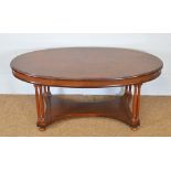 Oval mahogany coffee table