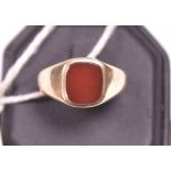 Carnelian set signet ring