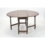 19th Century oak drop leaf table / George III oak corner cabinet