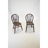 Pair of spindle back chairs / 20th Century toilet mirror
