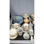 Blue & white printed Pearlware, Rockingham, Royal Crown Derby, etc.