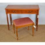 20th Century Yew side table and stool