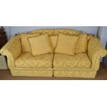 Modern yellow sofa and armchair