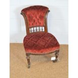 Victorian mahogany button back nursing chair.