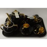 Black and gilt tea set