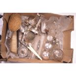 Silver mounted dressing table pots and other items