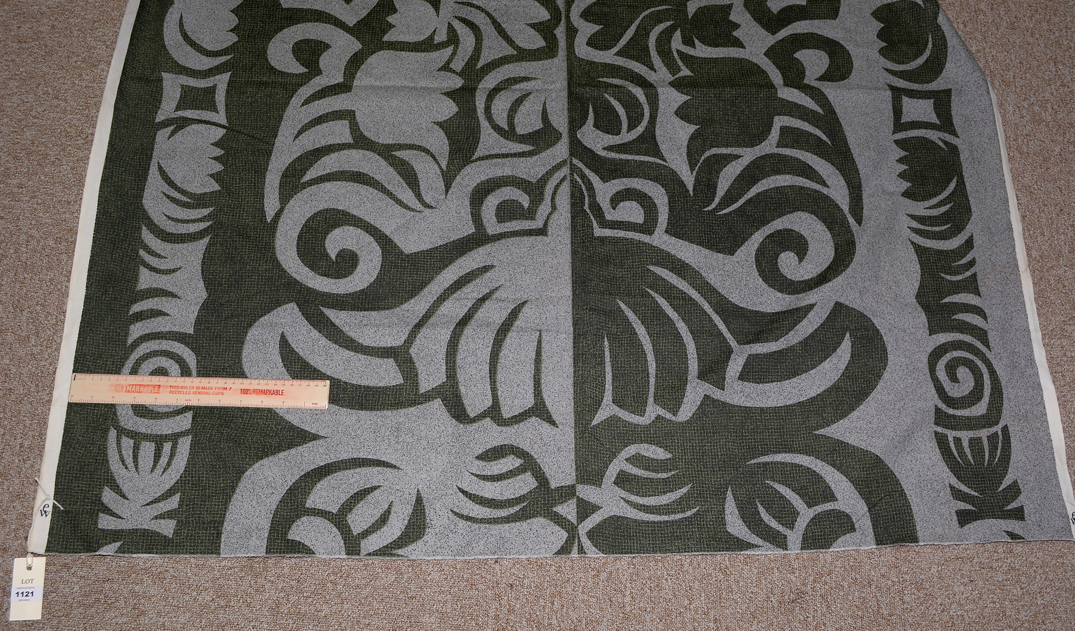 Edinburgh Weavers Grey and green fabric - Image 2 of 2