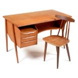 Mid-Century teak desk and chair